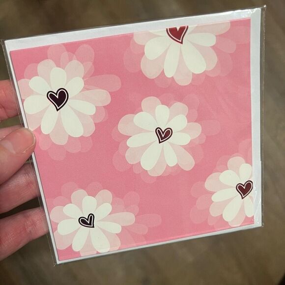 Pop-up Flowers Goldfish Valentine’s Day Card 4.5” x 4.5” Pink Blue White NWT New - Picture 6 of 9